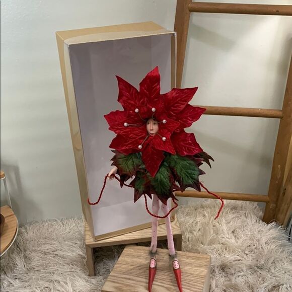 Dept 56 Patience Brewster Krinkles Red Poinsettia Fairy Figurine Ornament W/Box - Picture 1 of 17